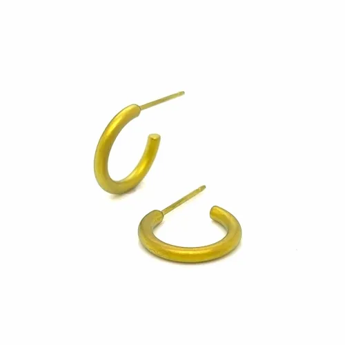 Small Round Yellow Hoop Earrings